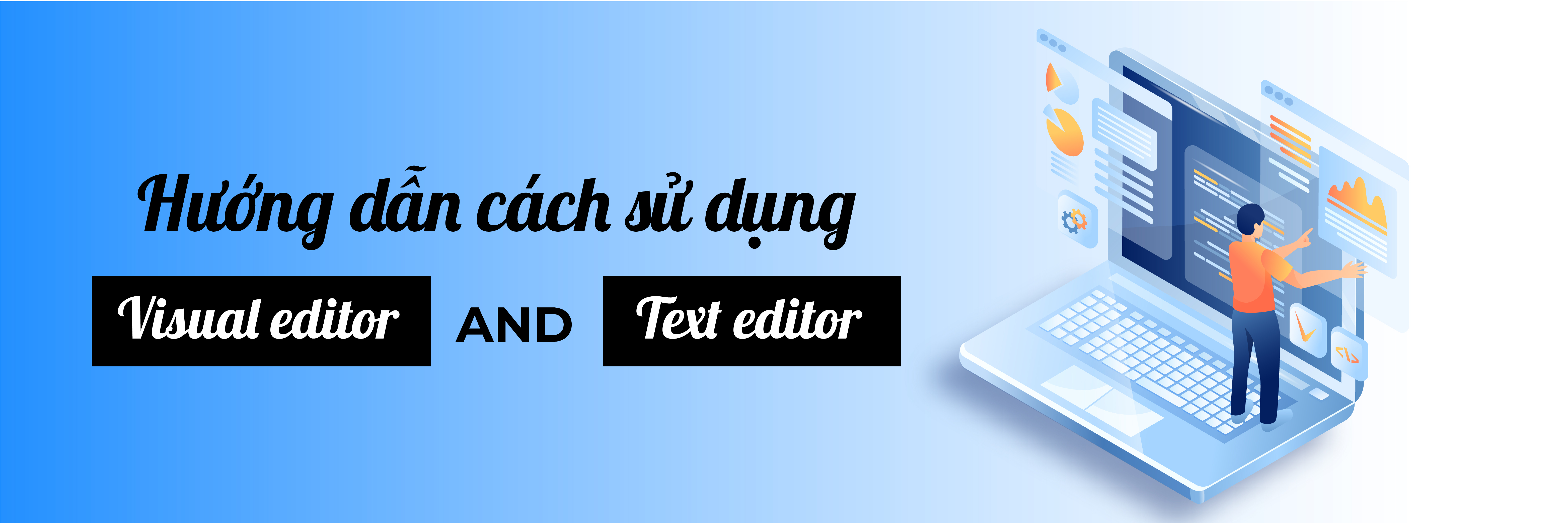 Cách sử dụng visual editor và text editor của Wordpress